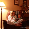 Reading time after a busy evening of decorating.