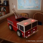 Ethan’s Fire Engine, Fire Rescue Boat, and John Deere Halloween Costumes