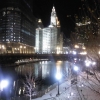 Chicago at night during Christmas
